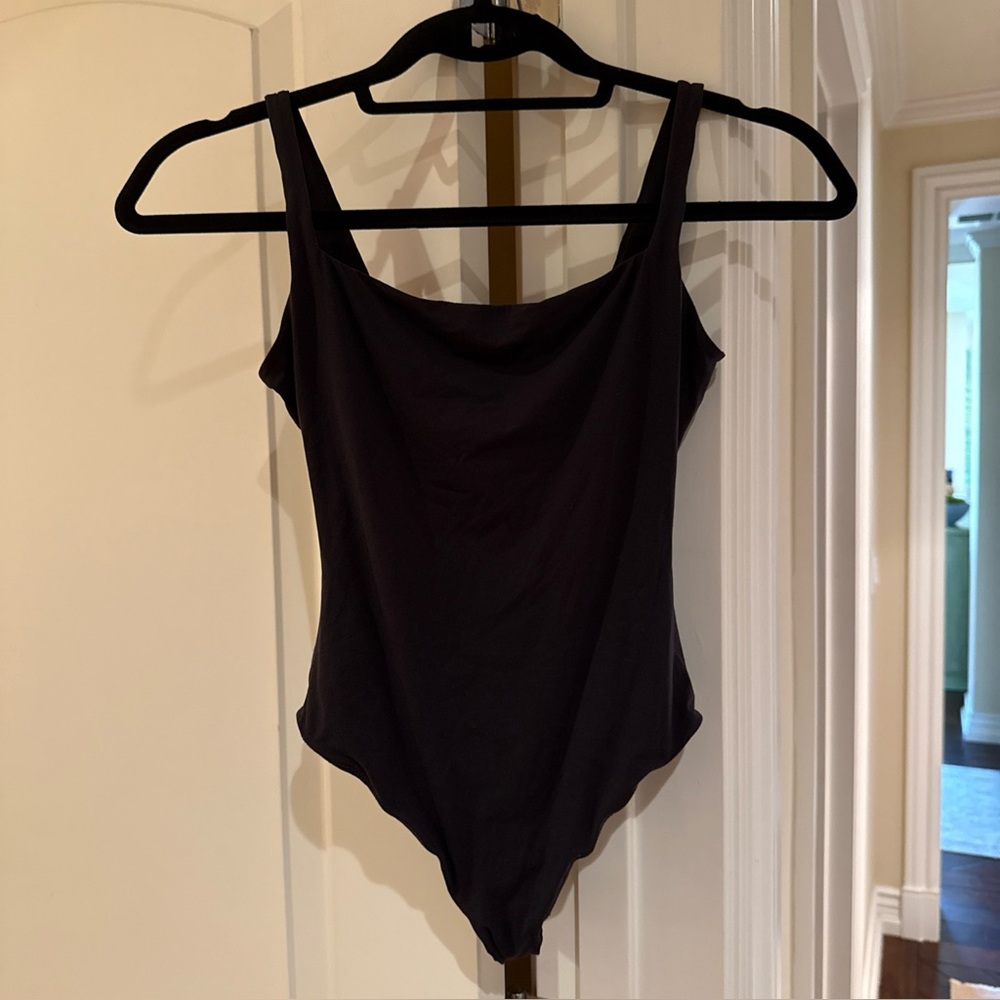 SKIMS Black Scoop Neck Shapewear Bodysuit